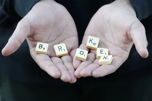 Print of Boy Showing Broken Letters in Eure, France