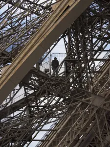 French Engineering Marvels Prints: Climbing the Eiffel Tower