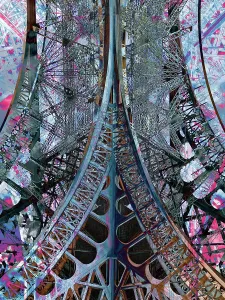Paris France Landmark Prints: The Eiffel Tower, abstract visualization