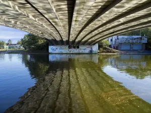River Reflections Print under Donnington Bridge, Oxford