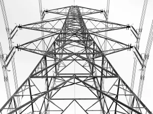 Underneath the Pylon Monochrome Print