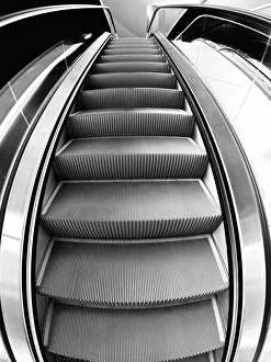 Fisheye view up an escalator in Westgate, Oxford Fisheye view up an escalator in Westgate, Oxford