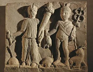 France, Glanum, Relief depicting Mercury and Fortuna from Cybele and Attis House France, Glanum, Relief depicting Mercury and Fortuna from Cybele and Attis House