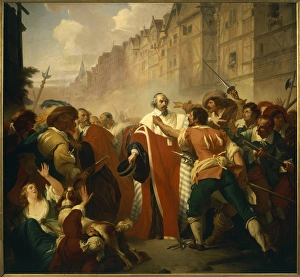 France, Troyes, The Barricades of the Fronde against Cardinal Mazarin on August 27, 1648 France, Troyes, The Barricades of the Fronde against Cardinal Mazarin on August 27, 1648
