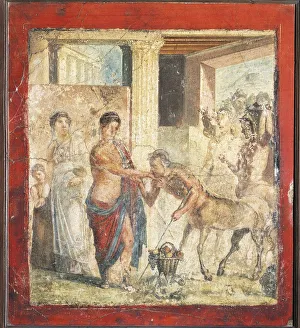 Fresco depicting centaur at wedding of Pirithous and Hippodamia from Pompeii, Italy Fresco depicting centaur at wedding of Pirithous and Hippodamia from Pompeii, Italy