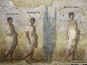 Funerary fresco of doctor Patron, from Porta Capena at Rome, Detail of procession of priestesses Funerary fresco of doctor Patron, from Porta Capena at Rome, Detail of procession of priestesses
