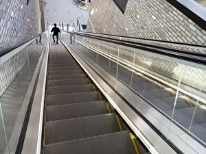 Going down an escalator in Westgate, Oxford Going down an escalator in Westgate, Oxford