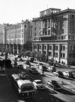 Gorky street in moscow, ussr, october 1955 Gorky street in moscow, ussr, october 1955