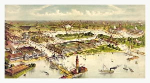 Grand Birds Eye View Of The Grounds And Buildings Of The Great Columbian Exposition At Grand Birds Eye View Of The Grounds And Buildings Of The Great Columbian Exposition At