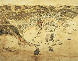Greece, Scio or Chio Island in Aegean Sea by unknown Genovese artist, 15th century Greece, Scio or Chio Island in Aegean Sea by unknown Genovese artist, 15th century