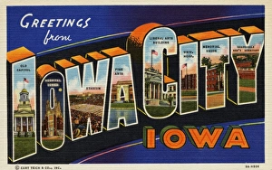 Greeting Card from Iowa City, Iowa. ca. 1939, Iowa City, Iowa, USA Greeting Card from Iowa City, Iowa. ca. 1939, Iowa City, Iowa, USA