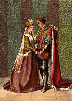 Henry V (1387-1422), king of England from 1413, courting Katherine, daughter of the French king Henry V (1387-1422), king of England from 1413, courting Katherine, daughter of the French king