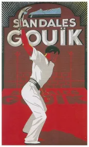 Print of France: Advertisement for Sandales Gouik featuring a Pelote Basque player, c. 1925