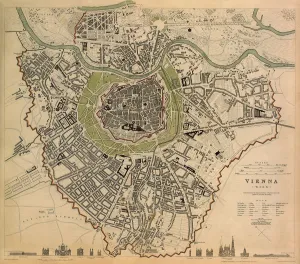 Prints of Map of Vienna 1833 Map Prints: Vienna Print 1833 Map