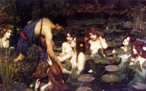 Hylas and the Nymphs Print, 1896 Oil on Canvas