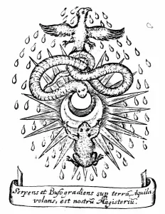 Alchemical Print: Toad and Serpent