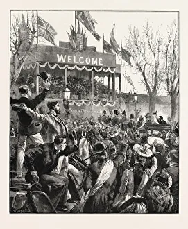 Home Rule: Great Meeting At Belfast: Arrival Of Mr. Balfour At The Linen Hall Home Rule: Great Meeting At Belfast: Arrival Of Mr. Balfour At The Linen Hall