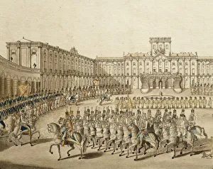 Hungary, Fertod, Military exercise at Esterhazy Castle, built by Prince Nikolaus Esterhazy, detail, 1760 Hungary, Fertod, Military exercise at Esterhazy Castle, built by Prince Nikolaus Esterhazy, detail, 1760