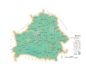 Eastern Europe Geography Prints: Map of Belarus