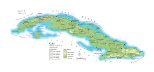 Caribbean Geography Prints: Map of Cuba