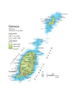 Prints of Map of Grenada Map Prints: Grenada Map Print