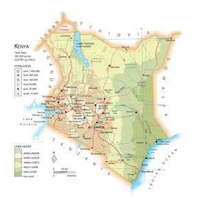 Prints of Map of Kenya Map Prints: Kenya Map Print