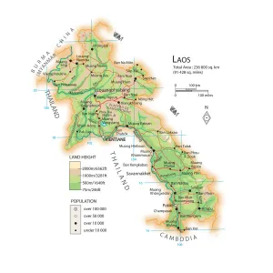 Laos Map Print (Illustrations 1)