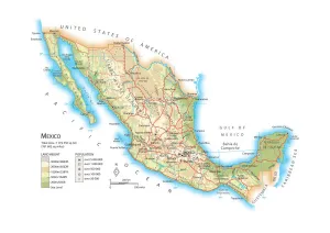 Mexico Map Print