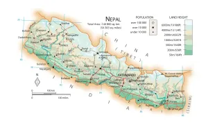 Illustrations 1 Prints: Nepal Map Print