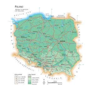 Poland Map Prints: Map of Poland