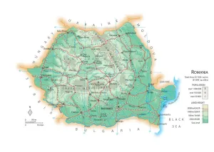 Romania Map Print