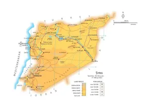 Middle East Geography Prints: Map of Syria