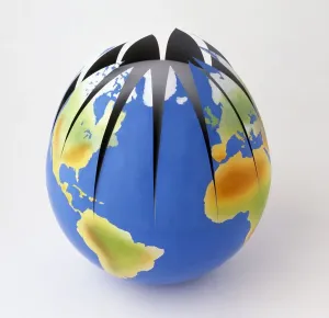 Framed Print : Earth Model Split into Segments Print Framed Print : Earth Model Split into Segments Print