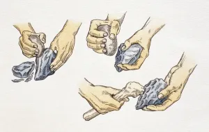 Illustrations 2 Prints: Sequencem Print: Flint Toolmaking with Rocks and Hands