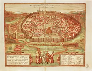 Jerusalem from Civitates Orbis Terrarum by Georg Braun, 1541-1622 and Franz Hogenberg Jerusalem from Civitates Orbis Terrarum by Georg Braun, 1541-1622 and Franz Hogenberg