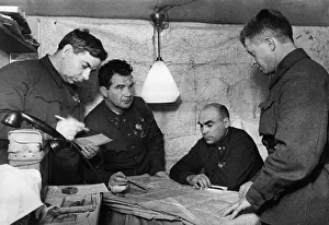 Lt, general vasili chuikov (2nd from left) giving an assignment to the commander of the 13th guards rifle division Lt, general vasili chuikov (2nd from left) giving an assignment to the commander of the 13th guards rifle division