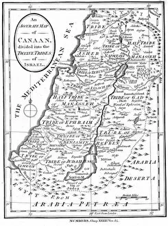 Images Dated 1st January 1830: Map of Canaan according to Bible, 1830