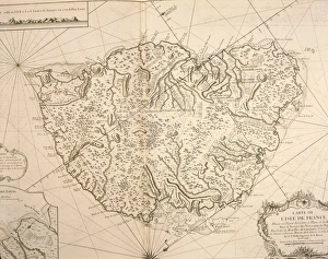 Map of Isle de France, Mauritius by Jacques-Nicolas Bellin, 1703-1772 Map of Isle de France, Mauritius by Jacques-Nicolas Bellin, 1703-1772