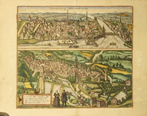 Map of Konstanz and St. Gallen from Civitates Orbis Terrarum by Georg Braun Map of Konstanz and St. Gallen from Civitates Orbis Terrarum by Georg Braun