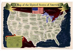 A Map of the United States of America June 1942 illustrated map A Map of the United States of America June 1942 illustrated map