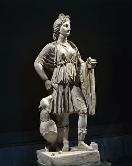 Marble statue of Artemis with dog, from Cyrene, Libya Marble statue of Artemis with dog, from Cyrene, Libya