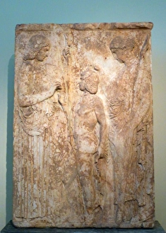 Marble votive relief, ca 440-430 BC Marble votive relief, ca 440-430 BC
