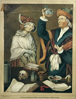 Medical doctor examines patients urine Medical doctor examines patients urine