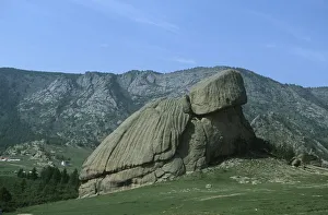 Mongolia, Terelj, Gorkhi-Terelj National Park, Turtle shaped rock formation Mongolia, Terelj, Gorkhi-Terelj National Park, Turtle shaped rock formation