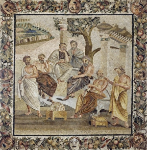 Mosaic depicting School of Athens, from Pompei, Italy Mosaic depicting School of Athens, from Pompei, Italy