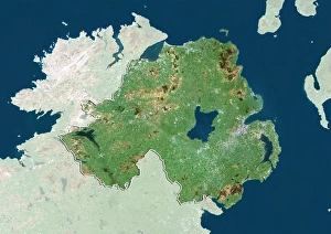 Northern Ireland, United Kingdom, True Colour Satellite Image Northern Ireland, United Kingdom, True Colour Satellite Image