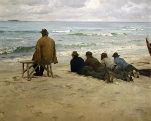 Norway, Bergen, painting of the rest on the beach Norway, Bergen, painting of the rest on the beach