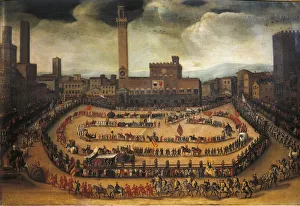 The Parade of the Contrade in Piazza del Campo in Siena, by Vincenzo Rustici The Parade of the Contrade in Piazza del Campo in Siena, by Vincenzo Rustici