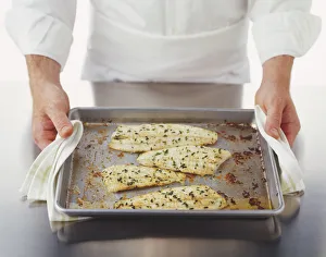 Four pieces of baked plaice fillets Four pieces of baked plaice fillets