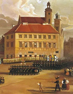 Poland, Warsaw, Troops File off Streets of Warsaw after Failure of November Uprising of 1830 Poland, Warsaw, Troops File off Streets of Warsaw after Failure of November Uprising of 1830